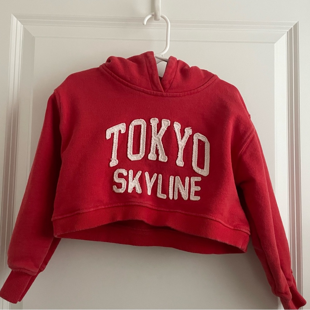 Zara Red Tokyo Skyline Kids Hoodie